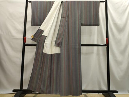 平和屋着物■上質な小紋 間道 正絹 逸品 AABE6518sx