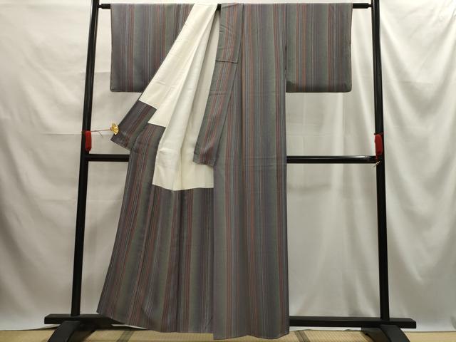 平和屋着物■上質な小紋 間道 正絹 逸品 AABE6518sx
