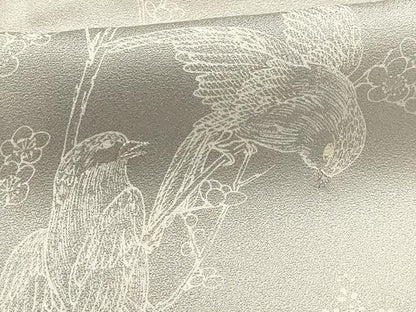 平和屋着物■訪問着 花鳥風景文 暈し染め 銀糸 正絹 逸品 AABE6533sx