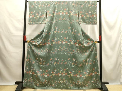平和屋着物■訪問着 草花文 金彩 正絹 逸品 AABE6534sx