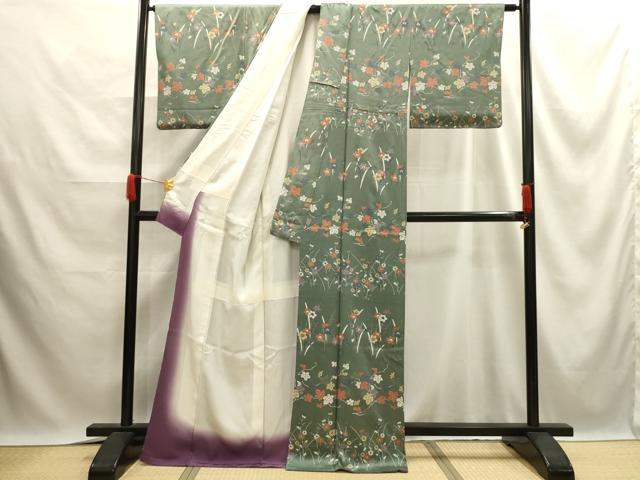 平和屋着物■訪問着 草花文 金彩 正絹 逸品 AABE6534sx