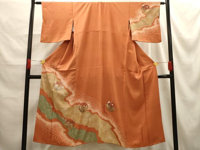 平和屋着物■訪問着 刺繍 道長雪輪花文 金糸 金彩 正絹 逸品 AABE6538sx