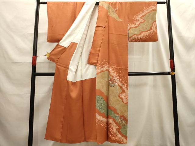平和屋着物■訪問着 刺繍 道長雪輪花文 金糸 金彩 正絹 逸品 AABE6538sx