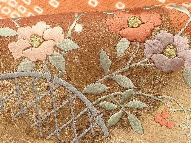 平和屋着物■訪問着 刺繍 道長雪輪花文 金糸 金彩 正絹 逸品 AABE6538sx