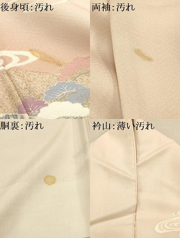 平和屋着物■訪問着 松竹梅流水花文 金彩 正絹 逸品 AABE6539sx