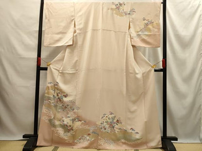 平和屋着物■訪問着 松竹梅流水花文 金彩 正絹 逸品 AABE6539sx