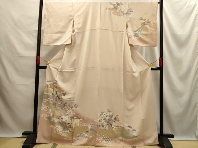 平和屋着物■訪問着 松竹梅流水花文 金彩 正絹 逸品 AABE6539sx