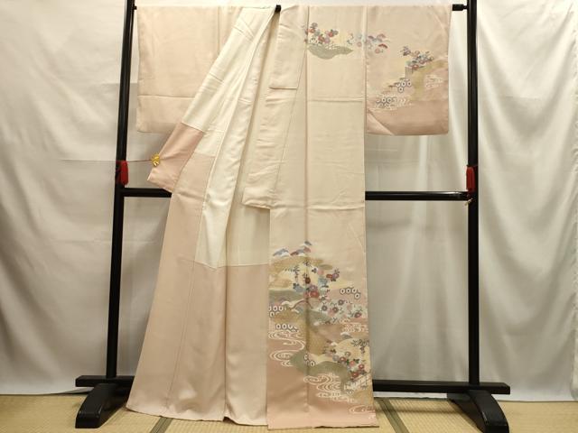 平和屋着物■訪問着 松竹梅流水花文 金彩 正絹 逸品 AABE6539sx
