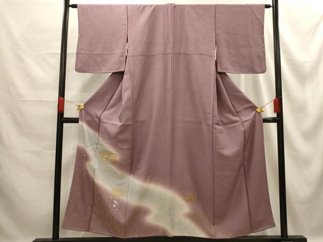 平和屋着物■訪問着 刺繍 地紙花文 暈し染め 金銀糸 金彩 正絹 逸品 AABE6543sx