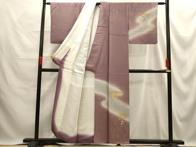 平和屋着物■訪問着 刺繍 地紙花文 暈し染め 金銀糸 金彩 正絹 逸品 AABE6543sx