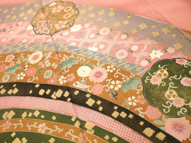 平和屋着物■訪問着 鬘帯花宝尽くし文 金彩 正絹 逸品 AABE6547sx