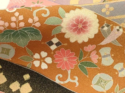 平和屋着物■訪問着 鬘帯花宝尽くし文 金彩 正絹 逸品 AABE6547sx