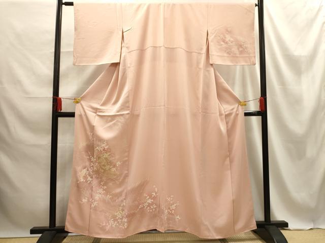 平和屋着物■訪問着 刺繍 花絵巻物文 金糸 正絹 逸品 AABE6556sx