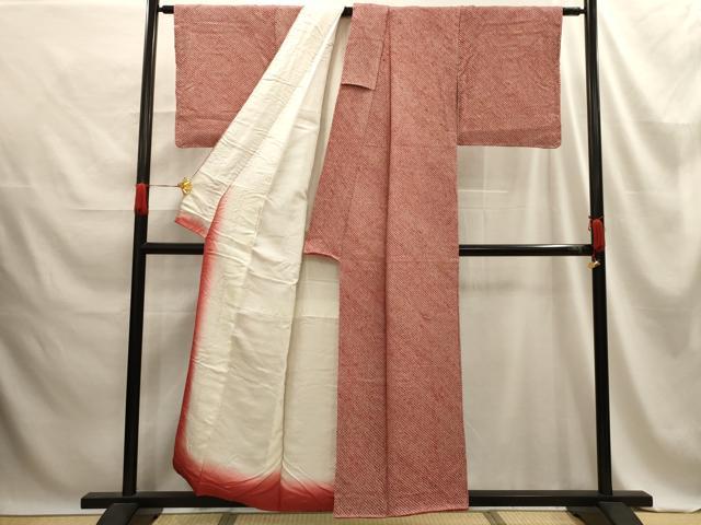 平和屋着物■大変加工の良い総絞り小紋 総絞り 正絹 逸品 AABE6560sx