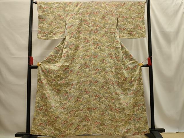 平和屋着物■上質な小紋 風景文 正絹 逸品 AABE6563sx