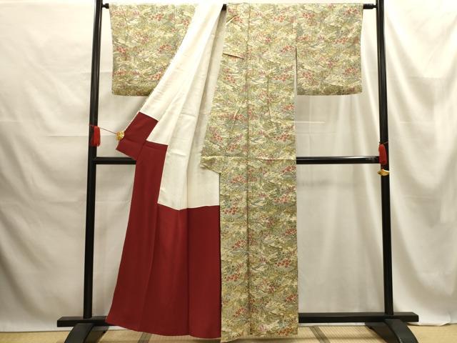 平和屋着物■上質な小紋 風景文 正絹 逸品 AABE6563sx