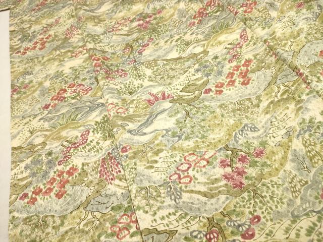 平和屋着物■上質な小紋 風景文 正絹 逸品 AABE6563sx