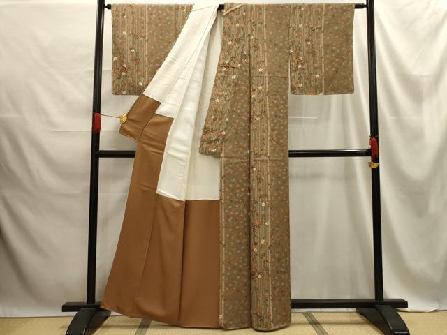 平和屋着物■上質な小紋 花間道 金彩 正絹 逸品 未使用 AABE6565sx