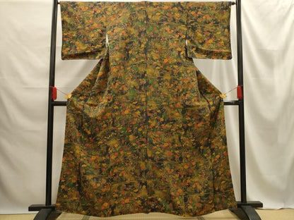 平和屋着物■上質な小紋 松竹梅花鳥文 暈し染め 正絹 逸品 AABE6568sx