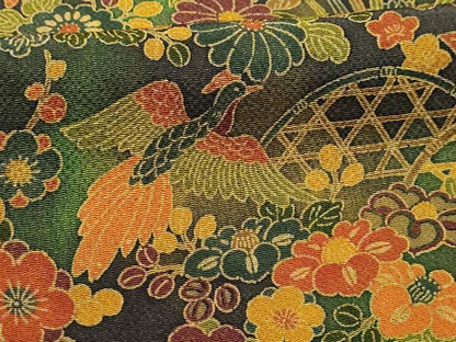 平和屋着物■上質な小紋 松竹梅花鳥文 暈し染め 正絹 逸品 AABE6568sx