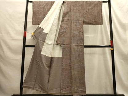 平和屋着物■上質な紬　間道　正絹　逸品　AABE6580sx
