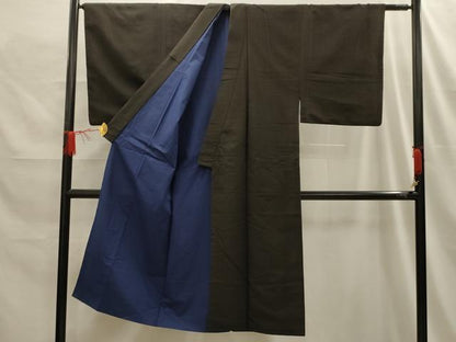 平和屋着物■男性　紬　アンサンブル　檳榔子染色　正絹　逸品　AABE6592sx