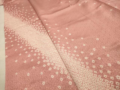 平和屋着物■上質な小紋 総絞り 斜縞 正絹 逸品 AABE6598sx