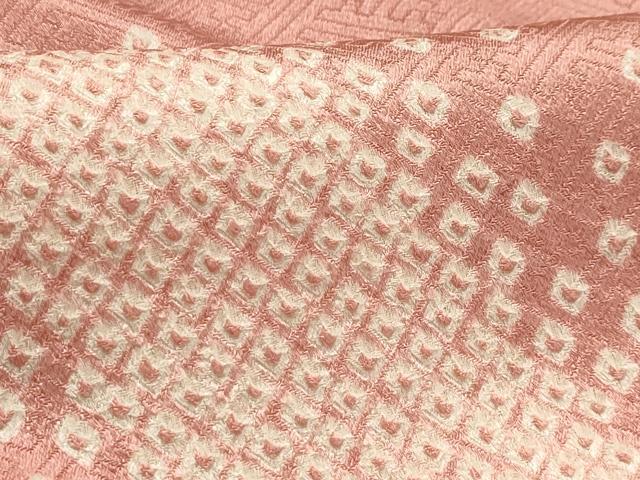 平和屋着物■上質な小紋 総絞り 斜縞 正絹 逸品 AABE6598sx