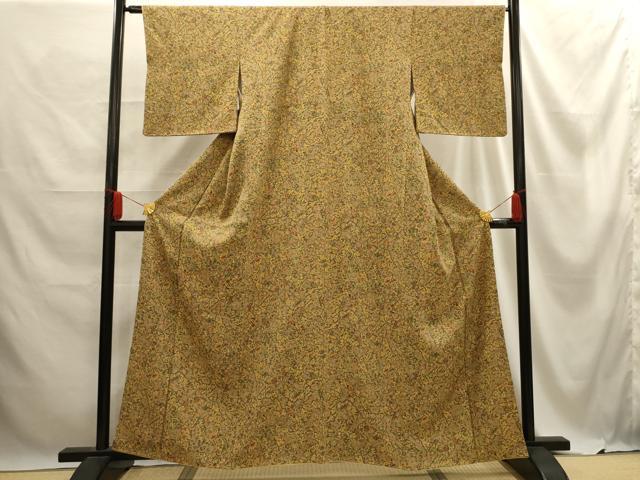 平和屋着物■上質な小紋 花蝶文 正絹 逸品 AABE6602sx