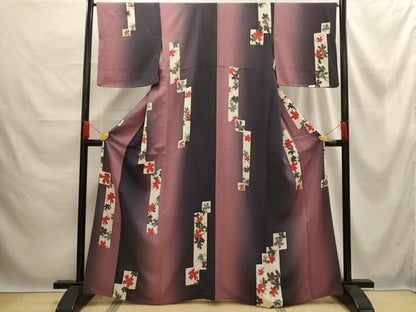 平和屋着物■上質な小紋　花短冊文　暈し染め　金彩　正絹　逸品　AABE6616sx