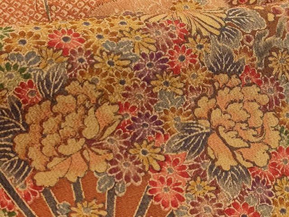 平和屋着物■上質な小紋　道長扇面花文　正絹　逸品　AABE6629sx