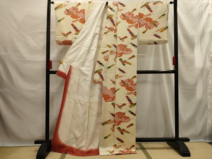 平和屋着物■上質な小紋　扇子文　金彩　正絹　逸品　AABE6630sx