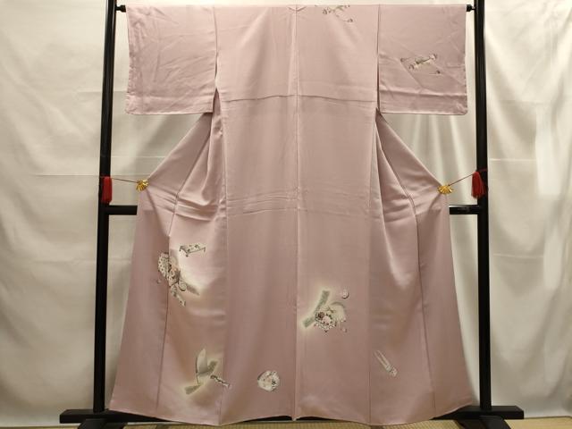 平和屋着物■訪問着　花文箱文　暈し染め　正絹　逸品　AABE6631sx