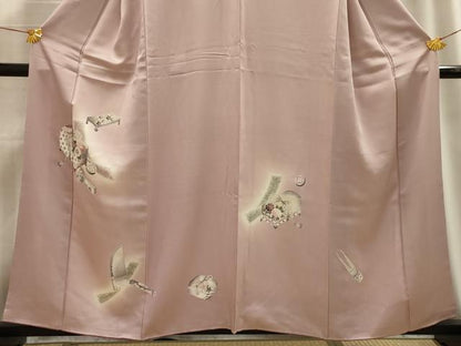 平和屋着物■訪問着　花文箱文　暈し染め　正絹　逸品　AABE6631sx