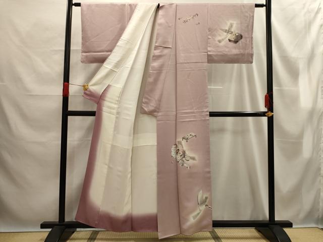 平和屋着物■訪問着　花文箱文　暈し染め　正絹　逸品　AABE6631sx