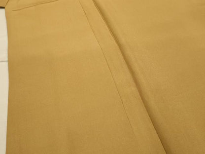 平和屋着物■上質な色無地　黄唐茶色　正絹　逸品　AABE6632sx