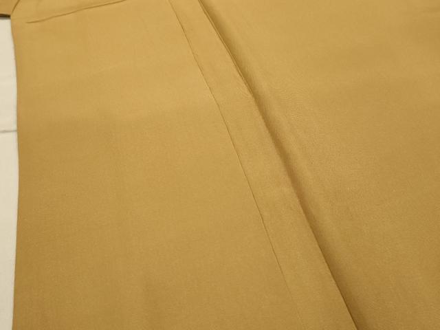 平和屋着物■上質な色無地　黄唐茶色　正絹　逸品　AABE6632sx