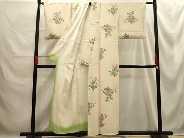 平和屋着物■上質な小紋　草花文　暈し染め　金彩　正絹　逸品　AABE6639sx