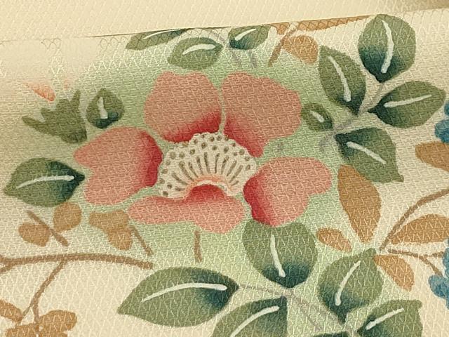 平和屋着物■上質な小紋　草花文　暈し染め　金彩　正絹　逸品　AABE6639sx
