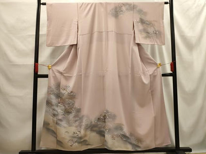 平和屋着物■訪問着　片輪車流水花文　暈し染め　金彩　正絹　逸品　AABE6644sx