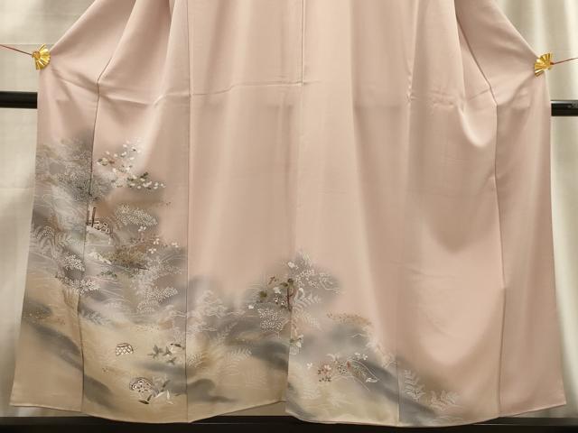 平和屋着物■訪問着　片輪車流水花文　暈し染め　金彩　正絹　逸品　AABE6644sx