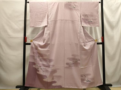 平和屋着物■訪問着　刺繍　風景文　暈し染め　正絹　逸品　AABE6647sx