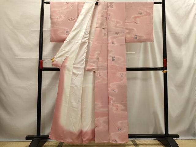 平和屋着物■上質な小紋　流水陶器文　地紋起こし　暈し染め　正絹　逸品　AABE6654sx
