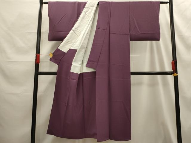 平和屋着物■上質な色無地　紋意匠　古代紫色　正絹　逸品　AABE6662sx
