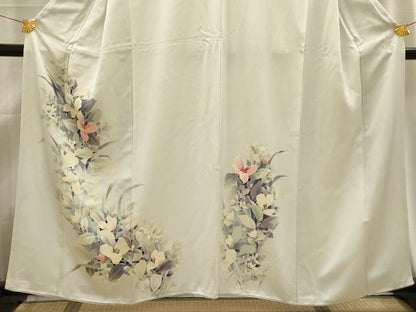 平和屋着物■訪問着　草花文　正絹　逸品　AABE6674sx