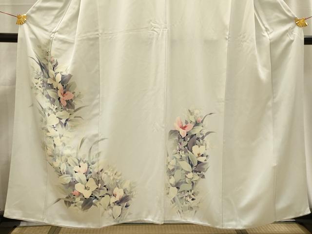 平和屋着物■訪問着　草花文　正絹　逸品　AABE6674sx