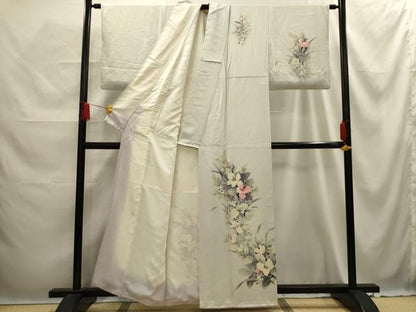 平和屋着物■訪問着　草花文　正絹　逸品　AABE6674sx