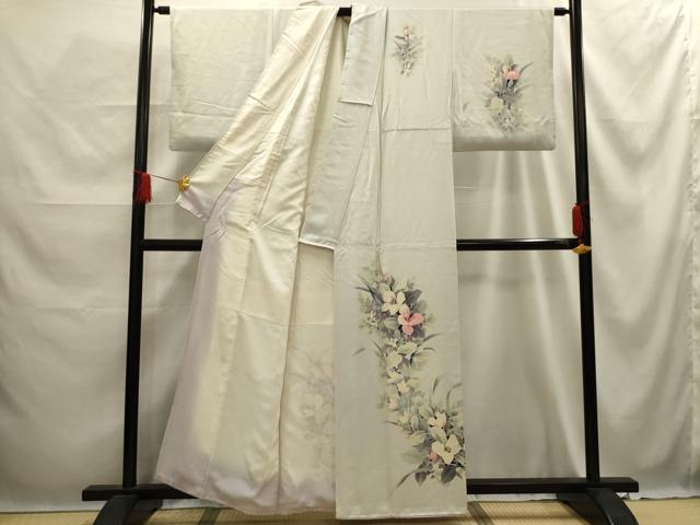 平和屋着物■訪問着　草花文　正絹　逸品　AABE6674sx