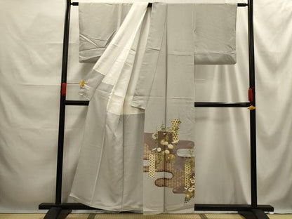 平和屋着物■豪華色留袖　霞取り吉祥色紙花文　金彩　正絹　逸品　AABE6677sx