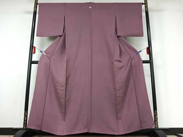 平和屋着物▽上質な色無地 単衣 京紫色 正絹 逸品 AABE6682jh